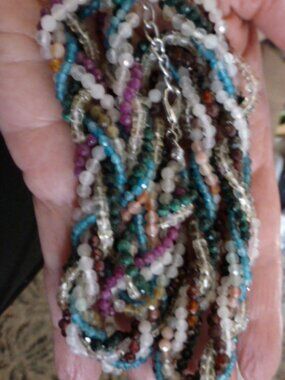 290 carat genuine faceted gemstone multistrand necklace NEW ruby emerald